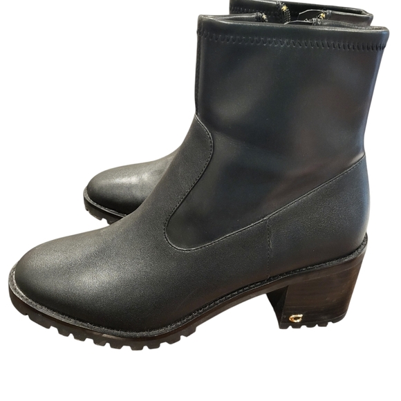 Coach Shoes - Coach Women's Joy Leather Boots Chunky Heel Size 9.5B